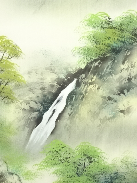 道具 ] - 道具 春峰筆 彩色山水 肉筆絹本掛軸 | ネットショップ圭